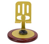 Alomejor Support Téléphone Métal avec Base en Bois Rotative à 360°,