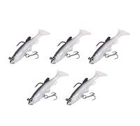 Alomejor Swimbait Coulant à Corps Souple, Matériau PVC, Yeux 3D, Conception de Queue en T, Idéal pour la Pêche en Eau Douce et en Eau Salée