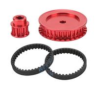 Alomejor Système de transmission par courroie, roue d'entraînement par courroie RC réaliste 12T 30T, remplacement résistant à l'usure pour RC Crawler Car Upgrade Pièces de bricolage (rouge)