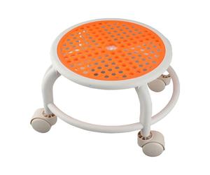 Alomejor Tabouret Pivotant élégant, Bas et Roulant, capacité de Poids élevée, pour la Maison et L'extérieur, en Plastique (Orange)