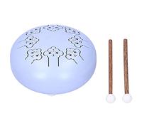 Alomejor Tambour à Langue en Acier, 5.5 Pouces, Conception de Dessin | Construction en Acier allié, éducation Musicale et Utilisation du Yoga, Jeu de Maillet ou de Doigt, Sac de Transport