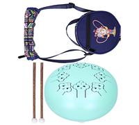 Alomejor Tambour à Langue en Acier, 5.5 Pouces, Conception de Dessin | Construction en Acier allié, éducation Musicale et Utilisation du Yoga, Jeu de Maillet ou de Doigt, Sac de Transport