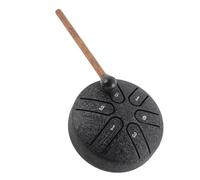 Alomejor Tambour à Langue en Acier, Mini Tambour à Main en Acier au Carbone avec Maillets, 3 Pouces 6 Notes pour la Méditation et les Débutants