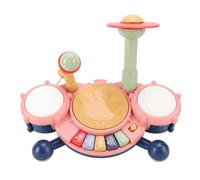 Alomejor Tambour de Jazz électronique de Simulation pour Enfants, Tambour de Main de Dessin animé Multifonctionnel, Jouet éducatif Précoce avec Réglage du Volume pour en Intérieur et en