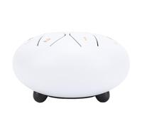 Alomejor Tambour de Langue, Instrument de Percussion à Main en Acier Inoxydable pour la Méditation Musicale et le Yoga, 6 Pouces 8 Notes avec Sac de Transport de Maillets (WHITE)