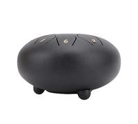 Alomejor Tambour de Langue, Instrument de Percussion à Main en Acier Inoxydable pour la Méditation Musicale et le Yoga, 6 Pouces 8 Notes avec Sac de Transport de Maillets (BLACK)