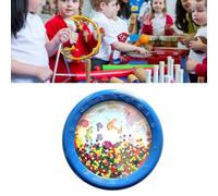 Alomejor Tambour Océanique à Perles Ondulées, Instrument de Percussion éducatif aux Doux Sons de L'océan, Jouet Musical en Plastique pour Enfants et Adultes (Motif de poisson et de cheval bleu de 8