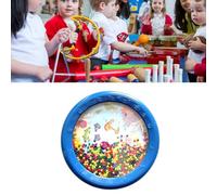 Alomejor Tambour Océanique à Perles Ondulées, Instrument de Percussion éducatif aux Doux Sons de L'océan, Jouet Musical en Plastique pour Enfants et Adultes (Motif hippocampe bleu de 15 cm)