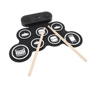 Alomejor Tampon de Tambour électronique avec Deux Haut-parleurs, Kit D'entraînement Portable Rechargeable adapté aux Débutants