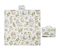 Alomejor Tapis de Jeu pour bébé, Tapis de Sol Pliable pour bébé, Facile à Nettoyer, pour Nourrissons et Tout-petits (Façon Lapin)