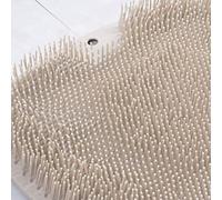 Alomejor Tapis de Massage des Pieds, Brosse de Nettoyage Pliable et Portable pour la Douche, Massage des Points D'acupression, Matériau TPR (BROWN)