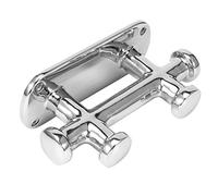 Alomejor Taquet de Quai en Acier Inoxydable 316, Borne Croisée, 145x61x85mm, Embout d'amarrage Double Croix avec Finition Polie, 6 Trous de Montage pour Matériel de Pont de Quai de Bateau et de Yacht