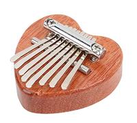 Alomejor Thumb Piano en Forme de Cœur, 8 Tunes Design Portable | Acajou, son net, parfait pour les débutants, excellent anti-stress.