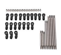 Alomejor Tige de Traction de Biellette de Direction en Métal RC, Kit de Mise à Niveau en Acier Inoxydable pour Voiture 1/10 RC, avec Jeu D'extrémités Sphériques pour Une durabilité et