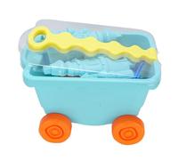 Alomejor Toys du Château de Sable pour Enfants, Ensemble de Seaux de Plage en Plastique avec Pellets et Chariot de Rangement pour Les Tout-Petits du Sable Jeu de créativité (Blue)
