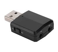 Alomejor Transmetteur Récepteur Bluetooth 5.0, Adaptateur Compact et Portable pour Système Stéréo Domestique, Interface 3.5mm ABS, 1 unité (Black)