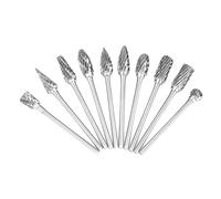 Alomejor Tungsten Carbide Burr Set, 10pcs 3mm Shank