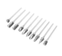 Alomejor Tungsten Carbide Burr Set, 10pcs 3mm Shank