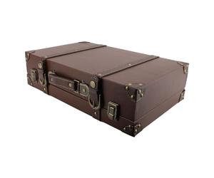 Alomejor Valise en Cuir Vintage élégante Décorative pour Accessoires de Photographie à Domicile, Style Européen Marron pour Pendaison de Crémaillère, Poignée Portable avec Serrure