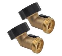 Alomejor Valve D'arrêt de Tuyau D'arrosage en Laiton, Contrôle Durable du Débit d'eau pour L'irrigation et Le Lavage de Voiture, Ensemble de 2 Pièces pour Filetage de Tuyau D'arrosage