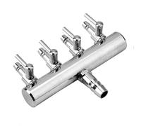 Alomejor Valve de Contrôle d'air d'aquarium, Acier Inoxydable, Contrôle Précis de l'air, Conception Durable, Utilisation Polyvalente pour Aquariums et Aquaculture (Tête de séparation à Quatre