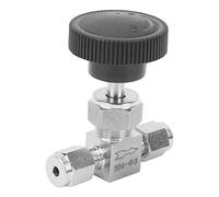 Alomejor Valve Haute Pression en Acier Inoxydable 304, Contrôle de Débit à Aiguille Lisse pour Gazole Liquide, Paquet de 2 (F3)