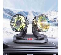 Alomejor Ventilateur de Refroidissement de Voiture, Circulateur d'air à Double Tête avec Vitesse du Vent Réglable pour Véhicules SUV Camions (Type 12V)