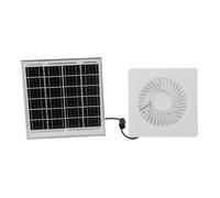 Alomejor Ventilateur D'extraction Solaire, Ventilation Efficace pour Salle de Bains, Cuisine, Installation de Fenêtre, Silicium Monocristallin, Rond Blanc