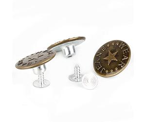 Alomejor Vintage Jean Button Assortiment Délicat 20 Mm Fer Jean Fermoir pour Vestes, Manteaux, Sacs à Dos, Jeans 10 Pièces Ensemble (Bronze 20MM (n°13))