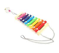 Alomejor Xylophone de Poulet, Jouet Amusant Produisant du Son, pour Perroquets, Poules, Jouets à Picorer en Bois avec Pierre à Aiguiser, Hauteur de 27,6 Pouces