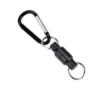 Alomejor Yanmeer Boucle Magnétique de Filet Epuisette de Pêche Mousqueton Magnétique en Alliage d'Aluminium(Single-Noir)