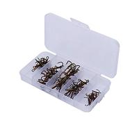 Alomejor Yanmeer Hameçon Triple 50 pcs Haute en Acier Au Carbone Taille 2/4/6/8/10# Trois Ancre Attaches de Type avec Clair Pêche Box