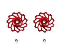 Alomejor Yanmeer Poulie Dérailleur Route 11T et 13T en Céramique - Roulements Haute Performance pour Vélo de Route et VTT - Poulie Guide et Galet Supplémentaire Compatible Shimano SRAM - Ro