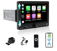 Alondy Autoradio 1 Din avec écran Tactile Ajustable (7") Compatible avec [Wireless] Apple CarPlay/Android Auto Bluetooth Radio AM/FM/RDS Type-C USB (Charge Rapide 3A) Caméra de recul AUX SD