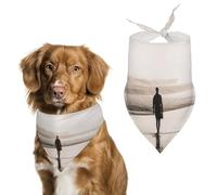 Alone at The Beach Bandana triangulaire pour chien en polyester lavable - Bandana mignon pour animaux de compagnie - Pour chiens de taille moyenne et grande - Chiots et chats