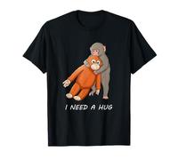 Alone Baby Monkey Punch I Need A Hug Design Mignon T-Shirt