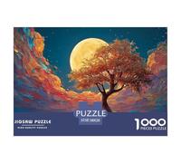 Alone Tree Stands on The Water 1000 Pièces Carton Premium Coffret De Puzzles Oil Painting Style Tree Stimulant Et Éducatif Jeu Familial Puzzles As Birthday Gifts 38x26cm/1000pcs