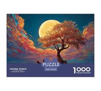 Alone Tree Stands on The Water 1000 Pièces Carton Premium Lot de Puzzles Oil Painting Style Tree Anti-Stress Jeu Créatif Puzzles pour Adultes Et Enfants 70x50cm/1000pcs