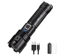 Alonefire H38 Lampe de Poche LED Tactique Ultra Puissante élevés Super Lumineuse Zoomable Rechargeable Étanche 5 Mode avec Puissance de Sortie, Batterie Lithium pour Camping Chasse Police Militaire