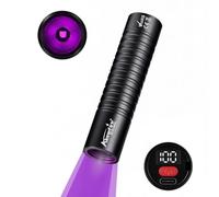 Alonefire SV125 Lampe Torche UV 365nm 5W Petit USB C Rechargeable Affichage Numérique Lampe Ultraviolet Lumiere Noire Détecteur D'urine pour Resine, Scorpion, Minéraux, Ambre avec Batterie Intégrée