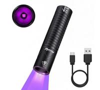 Alonefire SV134 Lampe Torche UV LED 365nm Petit USB C Rechargeable Mini Lampe Ultraviolet Lumiere Noire Détecteur D'urine pour Fluoresceine, Scorpion, Minéraux, Ambre avec Batterie Intégrée