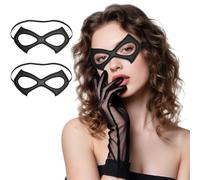 Alonekiss Lot de 2 masques de chat noir pour femme adulte - Masque de super-héros en cuir pour déguisement d'Halloween
