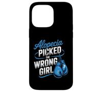 Alopecia Warrior Strong Girl Empowerment Awareness Bleu Coque pour iPhone 14 Pro Max