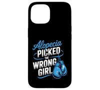 Alopecia Warrior Strong Girl Empowerment Awareness Bleu Coque pour iPhone 15