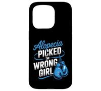 Alopecia Warrior Strong Girl Empowerment Awareness Bleu Coque pour iPhone 15 Pro