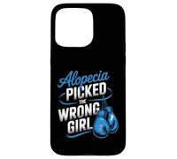 Alopecia Warrior Strong Girl Empowerment Awareness Bleu Coque pour iPhone 15 Pro Max