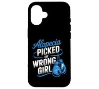 Alopecia Warrior Strong Girl Empowerment Awareness Bleu Coque pour iPhone 16