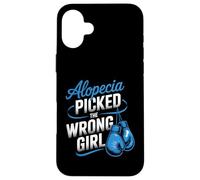 Alopecia Warrior Strong Girl Empowerment Awareness Bleu Coque pour iPhone 16 Plus