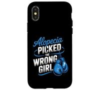 Alopecia Warrior Strong Girl Empowerment Awareness Bleu Coque pour iPhone X/XS