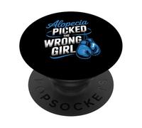 Alopecia Warrior Strong Girl Empowerment Awareness Bleu PopSockets PopGrip Adhésif